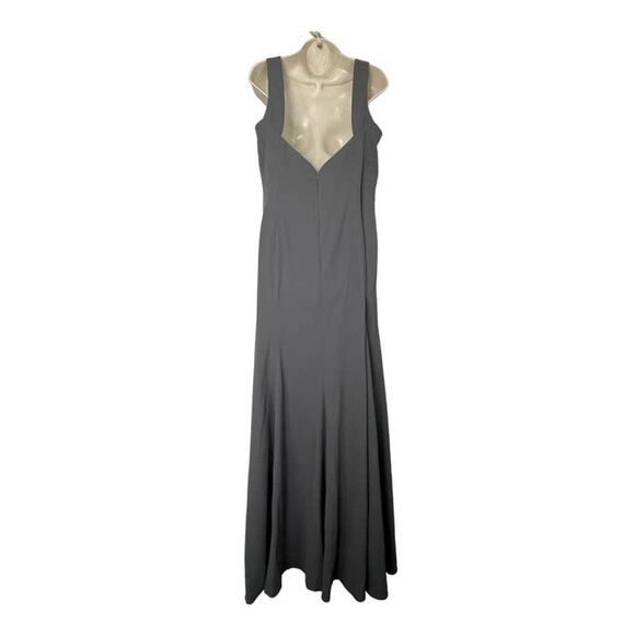NWT Dessy Collection Vivian Diamond Open Back Sleeveless Dress Charcoal Sz 18 - Picture 3 of 9